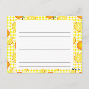 Citrus Recept Card Vykort