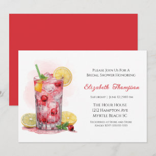 Citrus Red Fruit Drink Cocktail Möhippa Inbjudningar