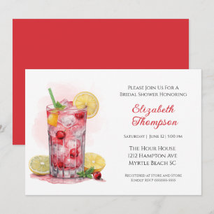 Citrus Red Fruit Drink Cocktail Möhippa Inbjudningar