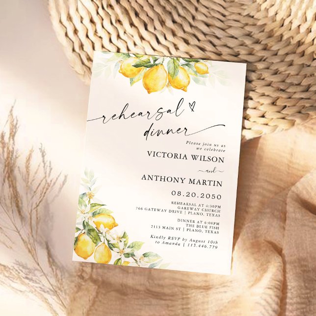 Citrus Rehearsal Dinner-inbjudan till Citrus Grönt Inbjudningar (Skapare uppladdad)