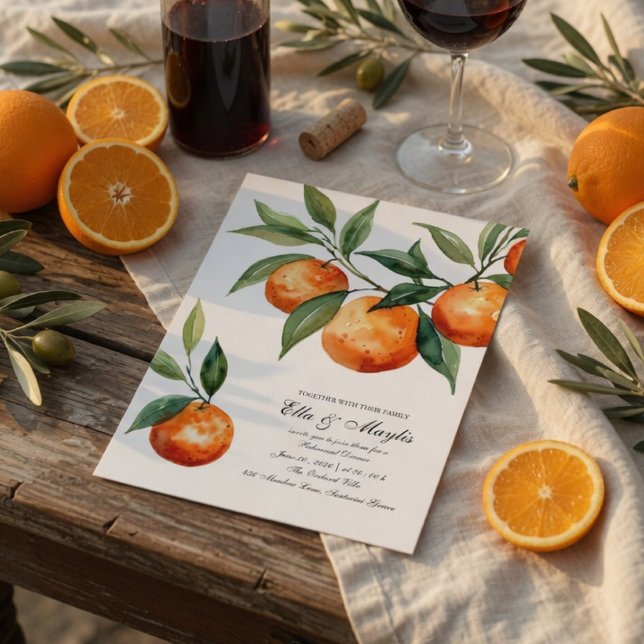 Citrus Rehearsal Dinner Invitation | Mediterranean Inbjudningar (Skapare uppladdad)