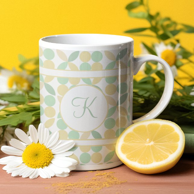 Citrus Retro, citron/citron Jumbo Mugg (Classic retro pattern, classic citrus colors. Fully customizable. )