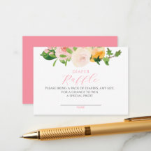 Citrus Rosa Baby Shower Diaper Raffle