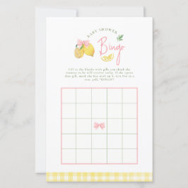 Citrus rosa band lemon baby shower bingo spel