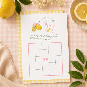 Citrus rosa band lemon baby shower bingo spel