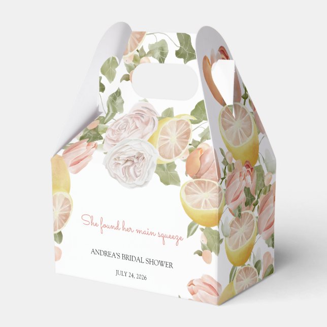 Citrus | Rosa Blommig | Bröllopsdusch Presentlåda (Framsidan Sidan)