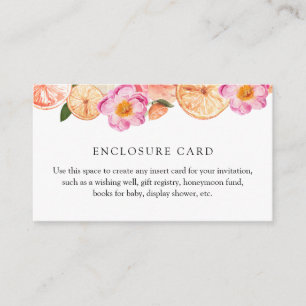 Citrus Rosa Blommor Anpassad Inkapslingskort Tilläggskort