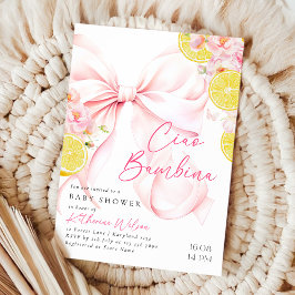 Citrus Rosa Bow Lemon Baby Shower-inbjudan Inbjudningar