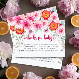 Citrus & Rosa Flowers Baby Shower Bokar för Baby Tilläggskort