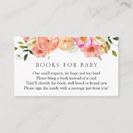 Citrus Rosa Flowers Bokar för Baby Tilläggskort