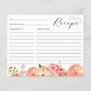 Citrus Rosa Flowers Möhippa Recept Card