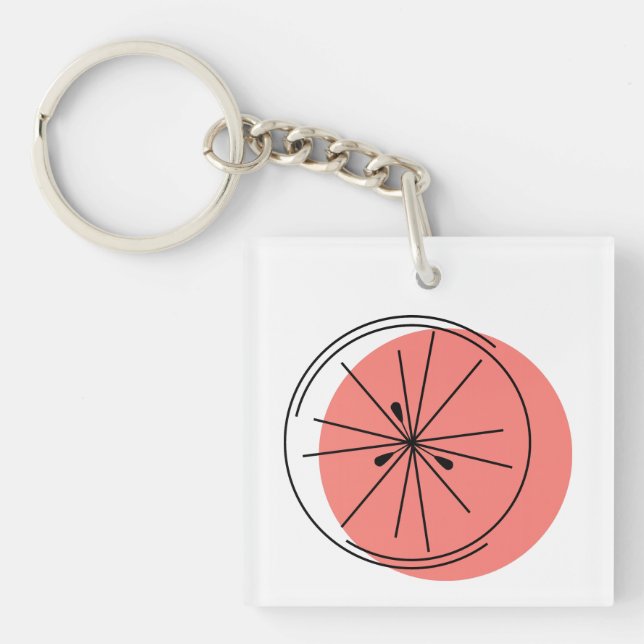 Citrus Rosa Monogram fyrkant dubbelsidig (Framsidan)