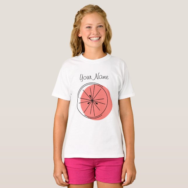 Citrus Rosa Namn Flickors t-shirt (Hel framsida)
