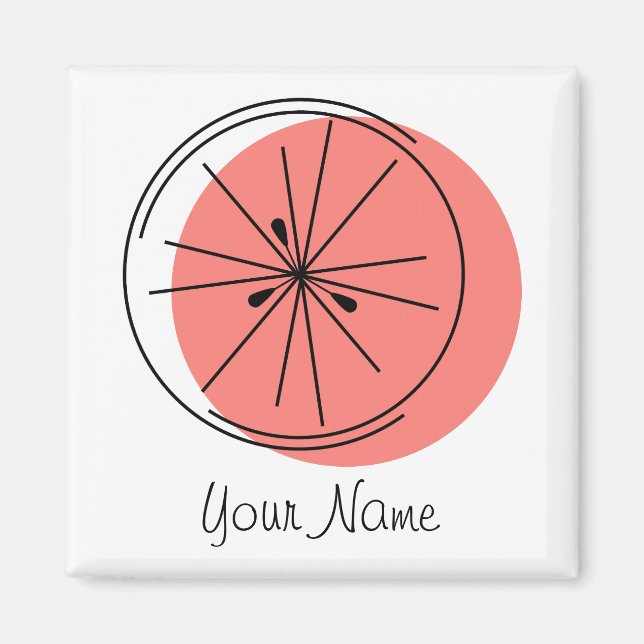 Citrus Rosa Namn magnet square (Framsidan)