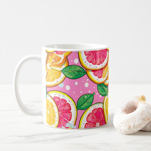 Citrus Rosa Prickar Kaffemugg (Med munk)