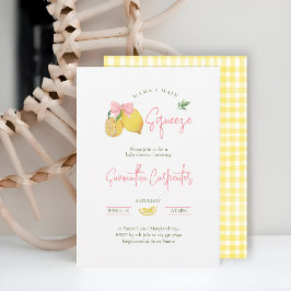 Citrus rosa rosett liten lemon baby shower inbjudningar