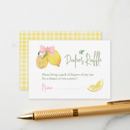 Citrus rosa rosett liten lemon baby shower tilläggskort