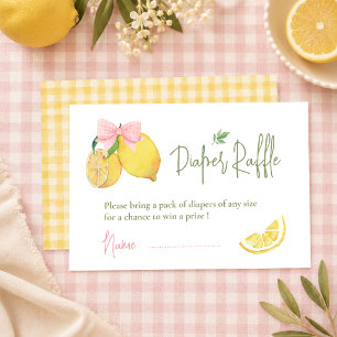 Citrus rosa rosett liten lemon baby shower tilläggskort