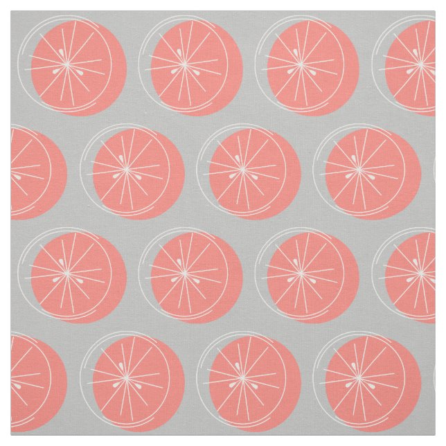 Citrus Rosa White-väv grått Tyg (Provkarta)