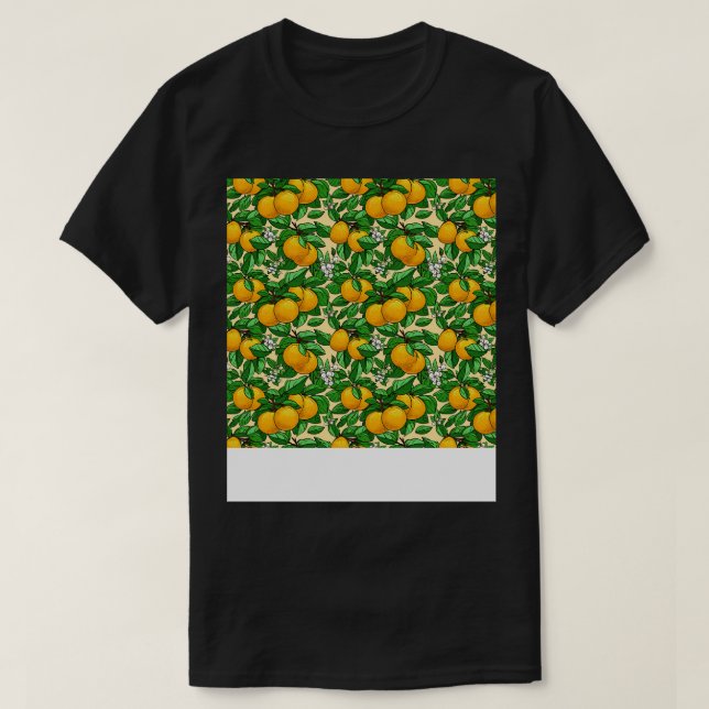 Citrus Seamless Mönster Lemon Lime Orange Mandarin T Shirt (Design framsida)