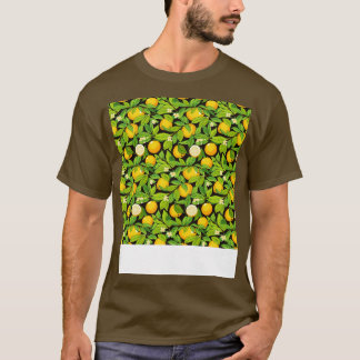 Citrus Seamless Mönster Lemon Lime Orange Mandarin T Shirt