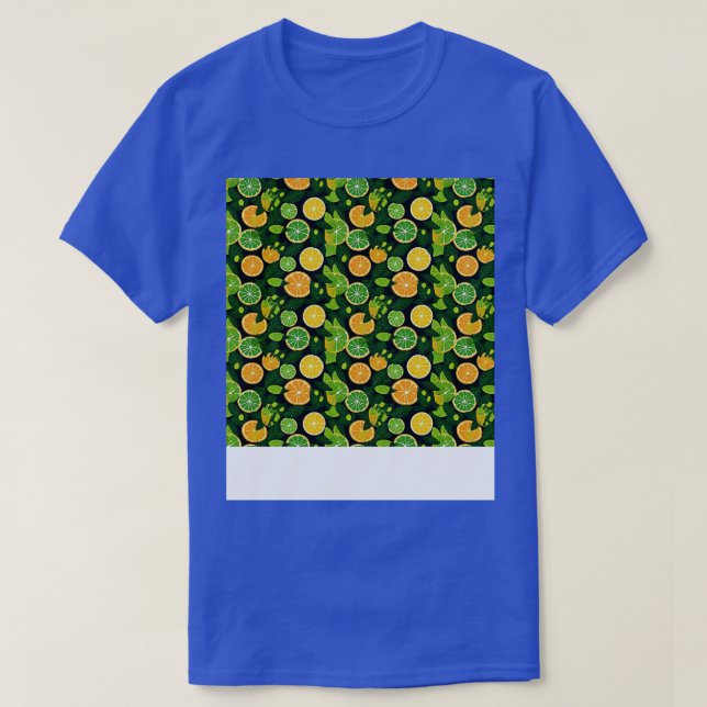 Citrus Seamless Mönster Lemon Lime Orange Mandarin T Shirt (Design framsida)