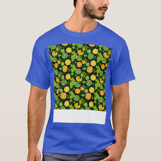 Citrus Seamless Mönster Lemon Lime Orange Mandarin T Shirt
