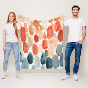 Citrus Season - Coral och Blue Stones Fleecefilt