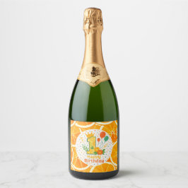 Citrus Segce 1st Birthday Champagne Flaska etikett
