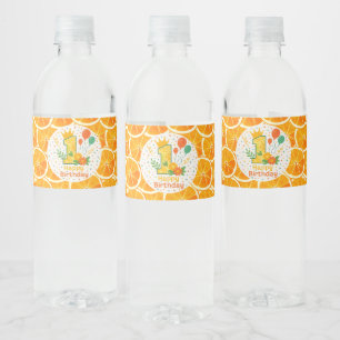 Citrus Segce 1st Birthday Vattenflaska Label Vattenflaskor Etikett