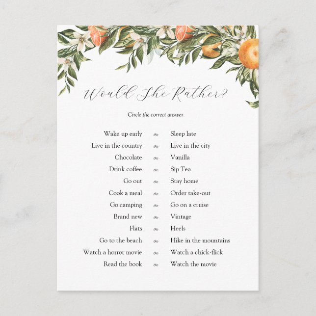 Citrus, skulle hon hellre spela Möhippa Vykort (Framsida)