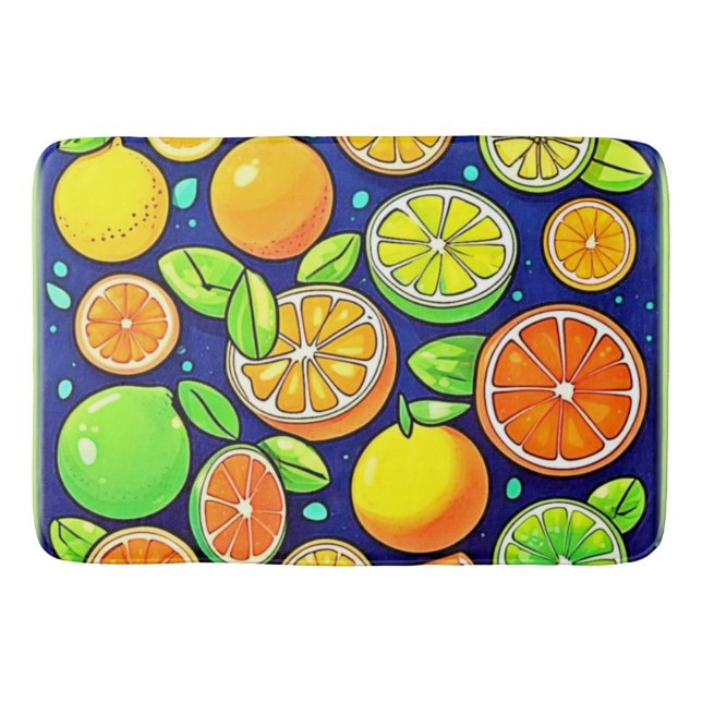 Citrus Slice Mönster, färsk Badrumsmatta (Framsidan)