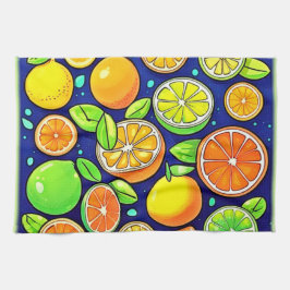 Citrus Slice Mönster, färsk Kökshandduk
