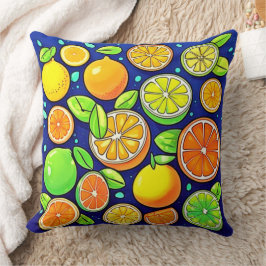 Citrus Slice Mönster, färsk Kudde