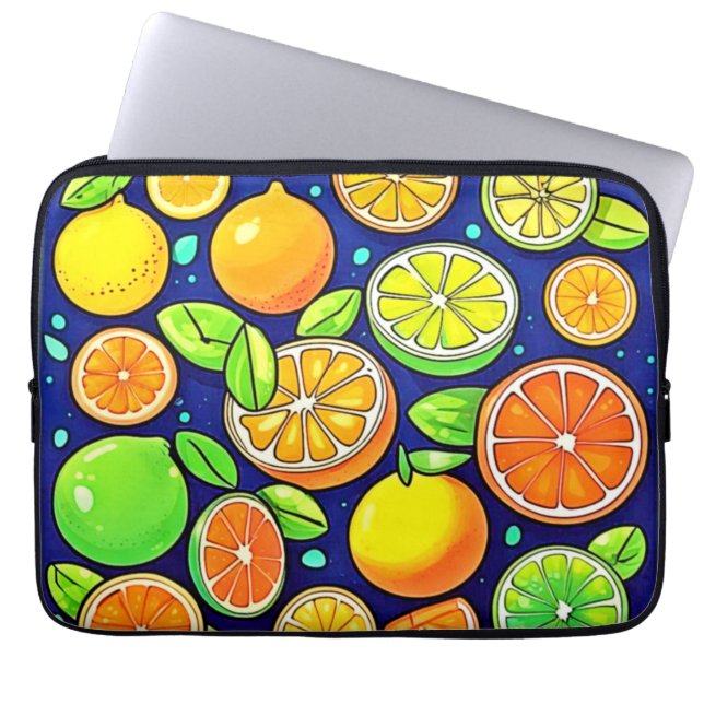 Citrus Slice Mönster, färsk Laptop Fodral (Framsidan)