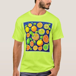 Citrus Slice Mönster, färsk T Shirt