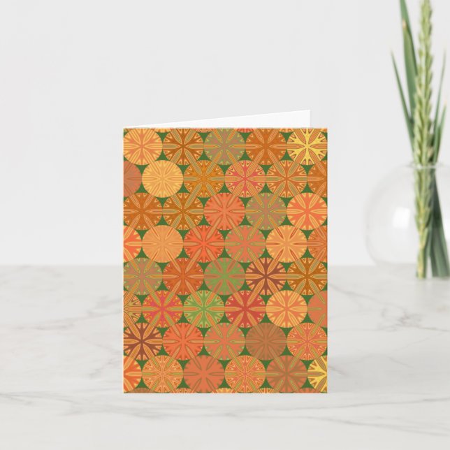 Citrus Slices Geometric on Grönt Note Card Kort (Framsida)