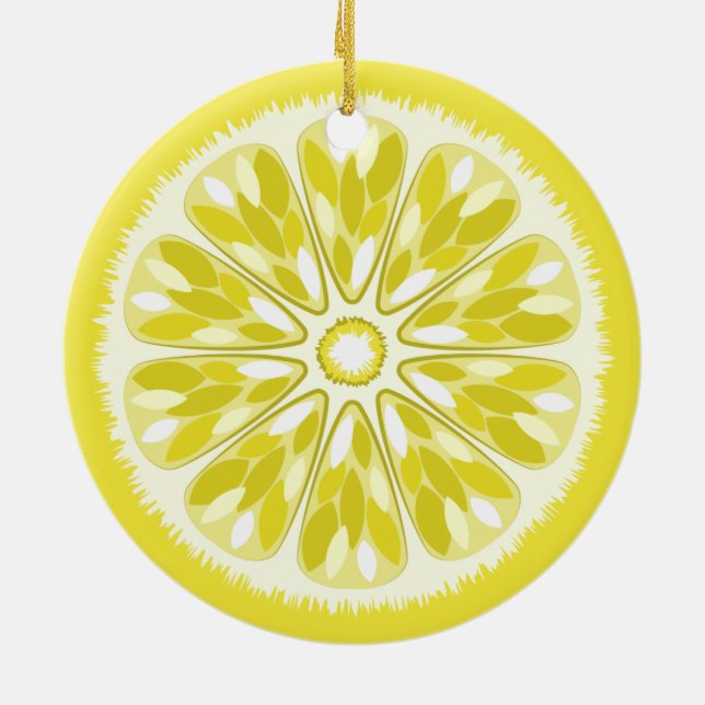 Citrus Slices Lemon Julgransprydnad Keramik (Baksidan)