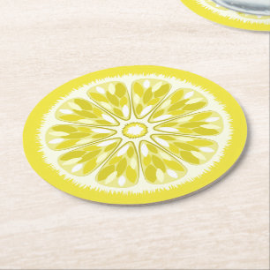 Citrus Slices Lemon Underlägg Papper Rund