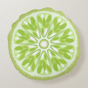 Citrus Slices Lime Rund Kudde