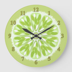 Citrus Slices Lime Stor Klocka