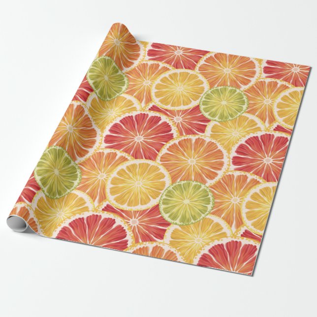 Citrus Slices Presentpapper (Utrullad)
