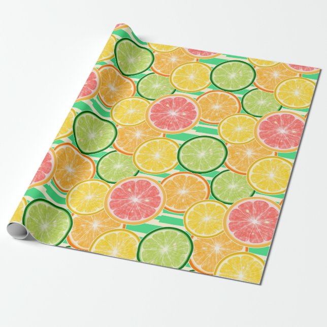 Citrus Slices Presentpapper (Utrullad)