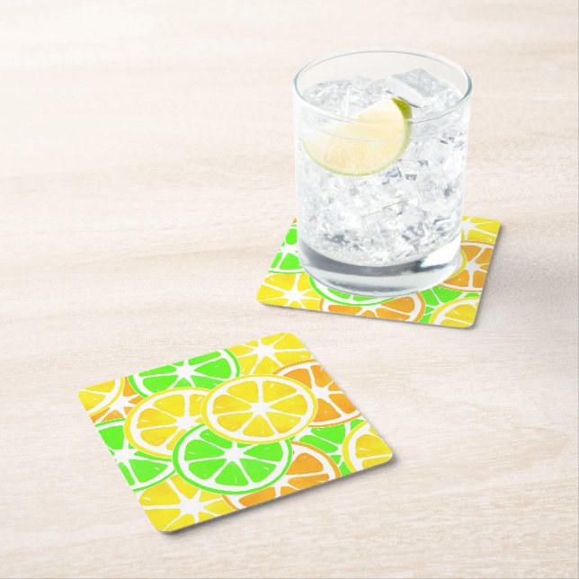 Citrus Slices Underlägg Papper Kvadrat (Insitu)