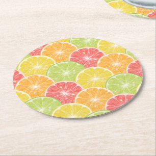 Citrus Slices Underlägg Papper Rund