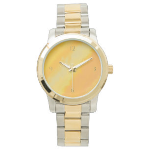 Citrus Solig Orange Vattenfärg Mönster Armbandsur