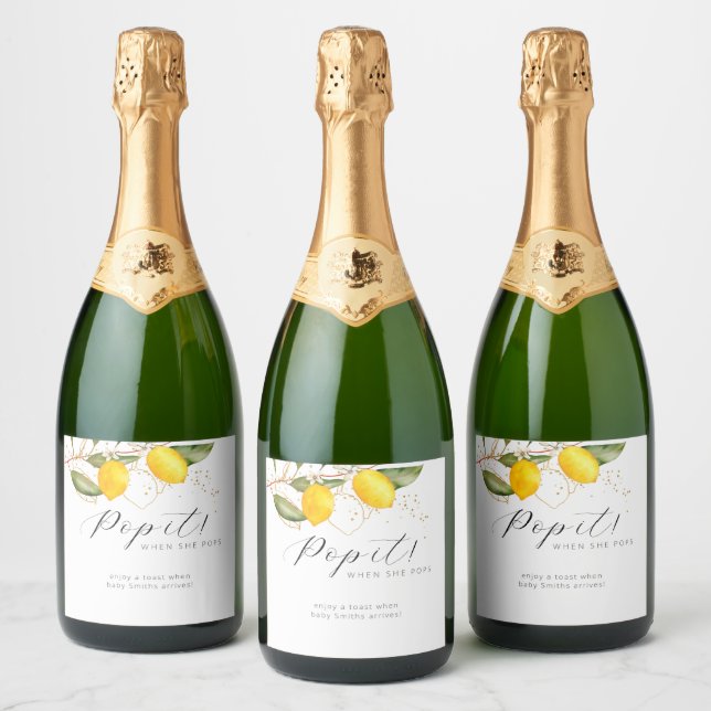 Citrus Sommar Vattenfärg Baby Shower Pop It (Flaskor)