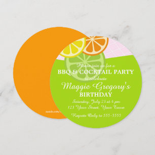 Citrus sommarpartyinbjudan inbjudningar