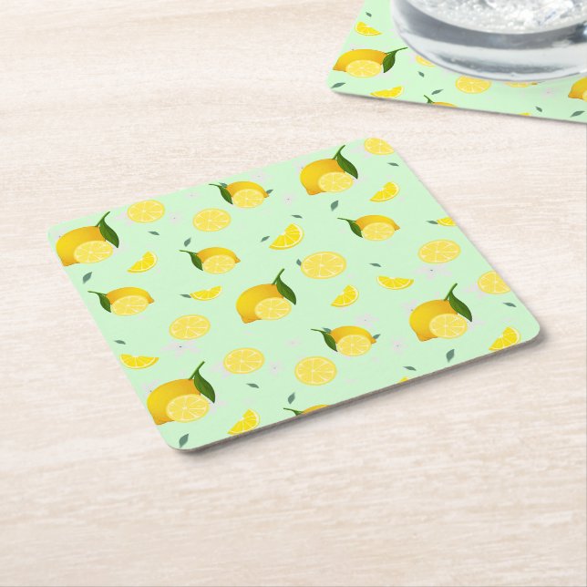 Citrus SOMMER Orange citron Slice Underlägg Papper Kvadrat (Vinklad)