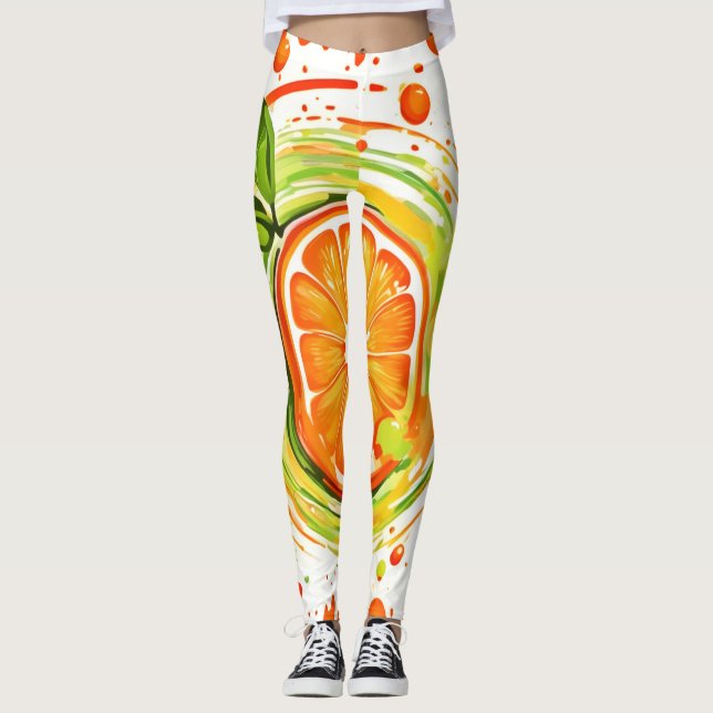 Citrus Splash av Glädje Leggings (Framsida)